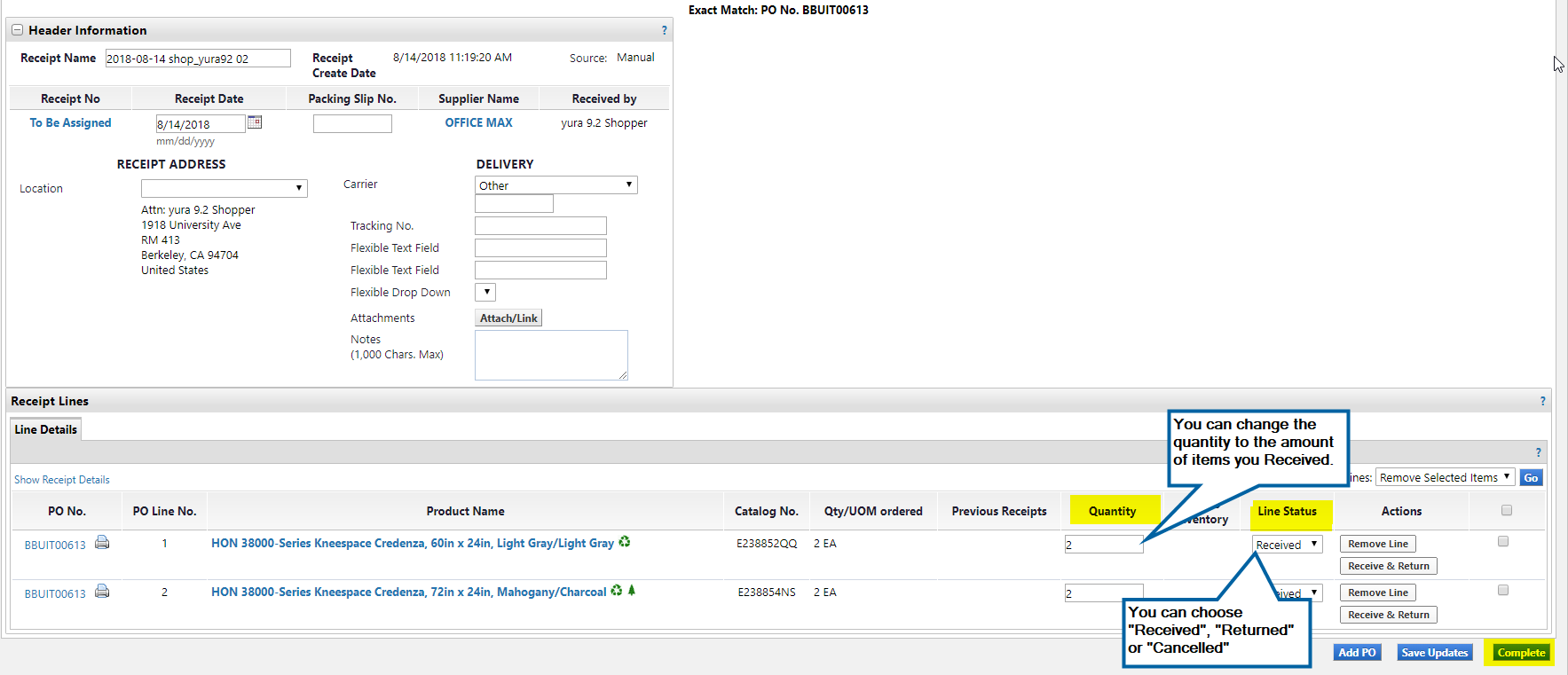 How to Create A Quantity Receipt Or Cost Receipt Supply Chain Management
